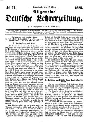Allgemeine deutsche Lehrerzeitung Samstag 17. März 1855
