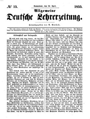 Allgemeine deutsche Lehrerzeitung Samstag 14. April 1855