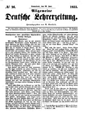 Allgemeine deutsche Lehrerzeitung Samstag 30. Juni 1855