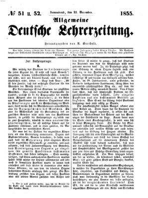 Allgemeine deutsche Lehrerzeitung Samstag 22. Dezember 1855