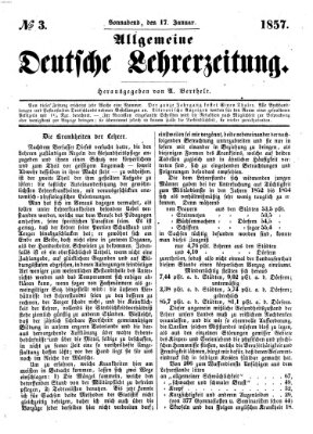 Allgemeine deutsche Lehrerzeitung Samstag 17. Januar 1857