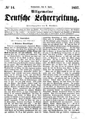 Allgemeine deutsche Lehrerzeitung Samstag 4. April 1857