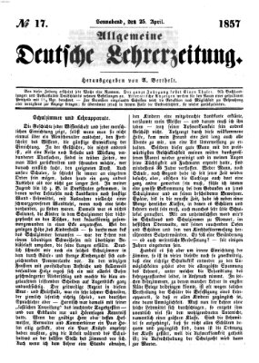 Allgemeine deutsche Lehrerzeitung Samstag 25. April 1857