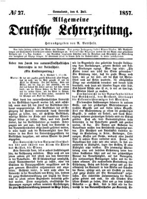 Allgemeine deutsche Lehrerzeitung Samstag 4. Juli 1857