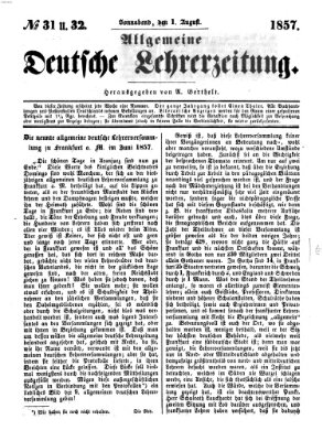 Allgemeine deutsche Lehrerzeitung Samstag 1. August 1857