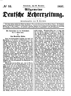 Allgemeine deutsche Lehrerzeitung Samstag 26. Dezember 1857