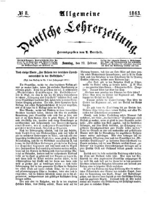Allgemeine deutsche Lehrerzeitung Sonntag 22. Februar 1863