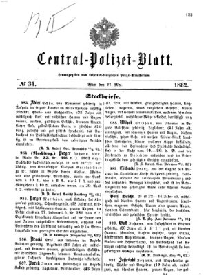 Zentralpolizeiblatt Dienstag 27. Mai 1862