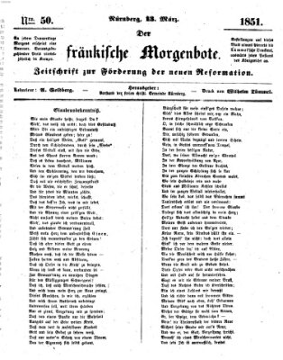 Der Fränkische Morgenbote Donnerstag 13. März 1851