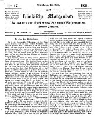 Der Fränkische Morgenbote Donnerstag 24. Juli 1851