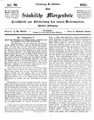 Der Fränkische Morgenbote Donnerstag 9. Oktober 1851