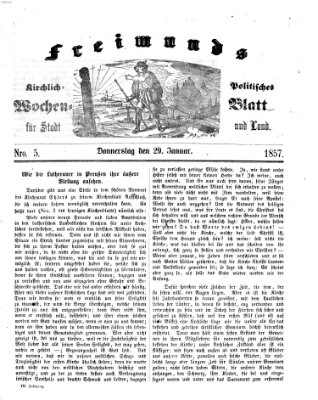Freimund's kirchlich-politisches Wochenblatt für Stadt und Land Donnerstag 29. Januar 1857