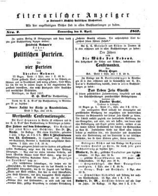 Freimund's kirchlich-politisches Wochenblatt für Stadt und Land Donnerstag 9. April 1857