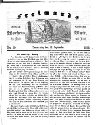 Freimund's kirchlich-politisches Wochenblatt für Stadt und Land Donnerstag 29. September 1859
