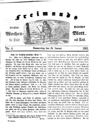Freimund's kirchlich-politisches Wochenblatt für Stadt und Land Donnerstag 24. Januar 1861