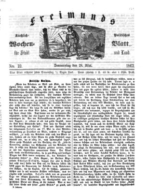 Freimund's kirchlich-politisches Wochenblatt für Stadt und Land Donnerstag 28. Mai 1863