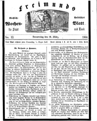 Freimund's kirchlich-politisches Wochenblatt für Stadt und Land Donnerstag 24. März 1864