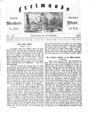 Freimund's kirchlich-politisches Wochenblatt für Stadt und Land Donnerstag 14. Dezember 1865