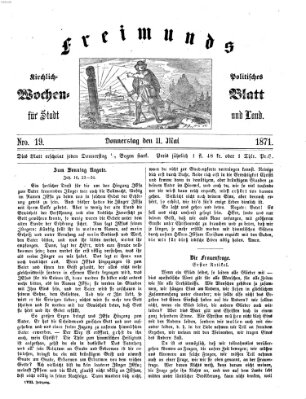 Freimund's kirchlich-politisches Wochenblatt für Stadt und Land Donnerstag 11. Mai 1871