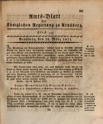 Amtsblatt für den Regierungsbezirk Arnsberg Samstag 24. März 1821