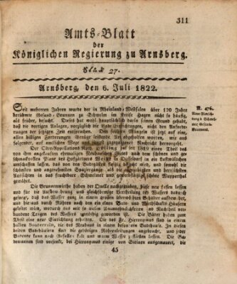 Amtsblatt für den Regierungsbezirk Arnsberg Samstag 6. Juli 1822
