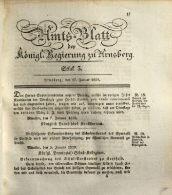 Amtsblatt für den Regierungsbezirk Arnsberg Samstag 17. Januar 1829