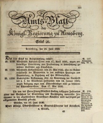 Amtsblatt für den Regierungsbezirk Arnsberg Samstag 26. Juni 1830