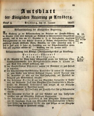 Amtsblatt für den Regierungsbezirk Arnsberg Samstag 28. Januar 1837