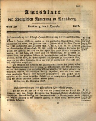 Amtsblatt für den Regierungsbezirk Arnsberg Samstag 9. Dezember 1837