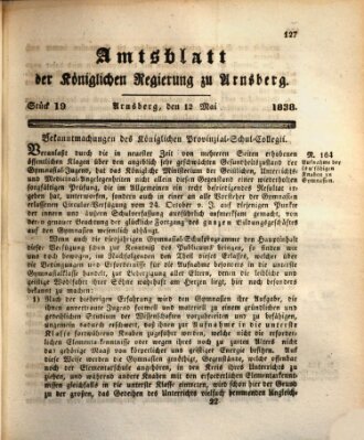 Amtsblatt für den Regierungsbezirk Arnsberg Samstag 12. Mai 1838