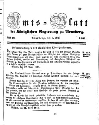 Amtsblatt für den Regierungsbezirk Arnsberg Samstag 8. Mai 1841