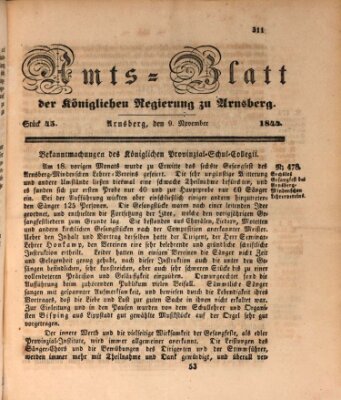 Amtsblatt für den Regierungsbezirk Arnsberg Samstag 9. November 1844
