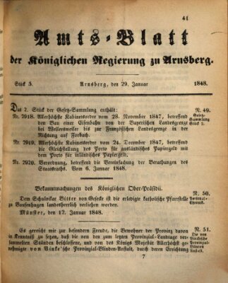 Amtsblatt für den Regierungsbezirk Arnsberg Samstag 29. Januar 1848