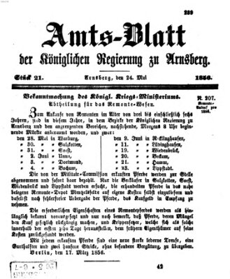 Amtsblatt für den Regierungsbezirk Arnsberg Samstag 24. Mai 1856