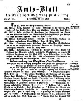 Amtsblatt für den Regierungsbezirk Arnsberg Samstag 12. Mai 1860