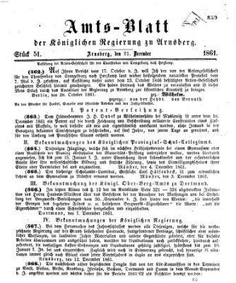 Amtsblatt für den Regierungsbezirk Arnsberg Samstag 21. Dezember 1861
