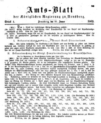 Amtsblatt für den Regierungsbezirk Arnsberg Samstag 25. Januar 1862