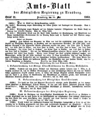 Amtsblatt für den Regierungsbezirk Arnsberg Samstag 24. Mai 1862