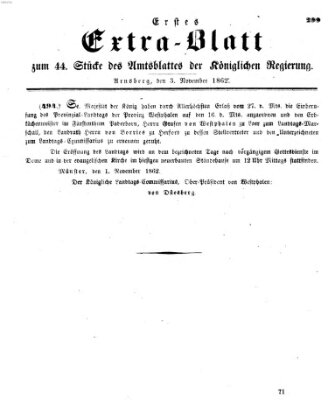 Amtsblatt für den Regierungsbezirk Arnsberg Montag 3. November 1862