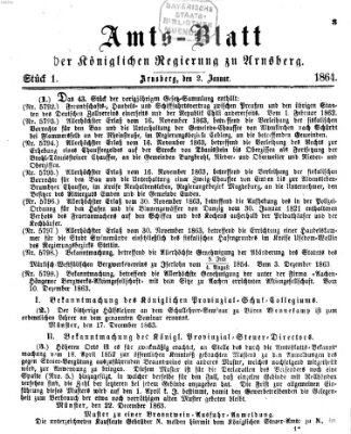Amtsblatt für den Regierungsbezirk Arnsberg Samstag 2. Januar 1864
