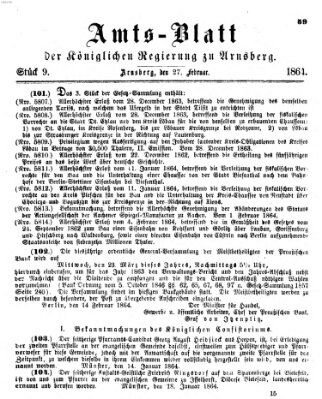 Amtsblatt für den Regierungsbezirk Arnsberg Samstag 27. Februar 1864