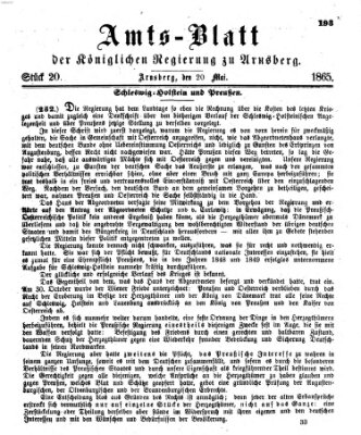 Amtsblatt für den Regierungsbezirk Arnsberg Samstag 20. Mai 1865