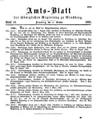 Amtsblatt für den Regierungsbezirk Arnsberg Samstag 14. Oktober 1865