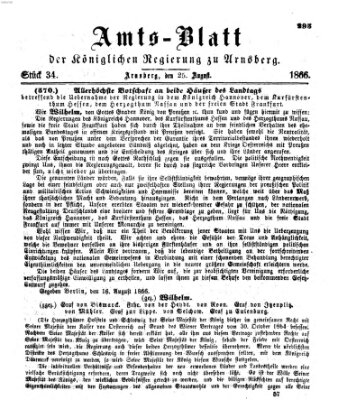 Amtsblatt für den Regierungsbezirk Arnsberg Samstag 25. August 1866