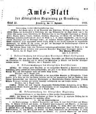 Amtsblatt für den Regierungsbezirk Arnsberg Samstag 15. September 1866