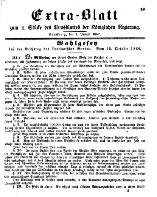 Amtsblatt für den Regierungsbezirk Arnsberg Montag 7. Januar 1867