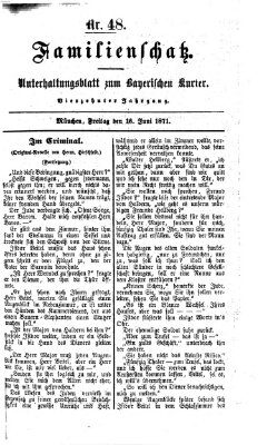 Familienschatz (Bayerischer Kurier) Freitag 16. Juni 1871