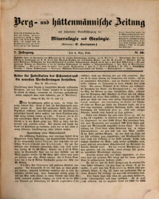 Berg- und hüttenmännische Zeitung Mittwoch 8. März 1848