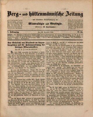 Berg- und hüttenmännische Zeitung Mittwoch 20. Dezember 1848