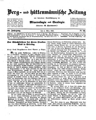 Berg- und hüttenmännische Zeitung Mittwoch 5. März 1851
